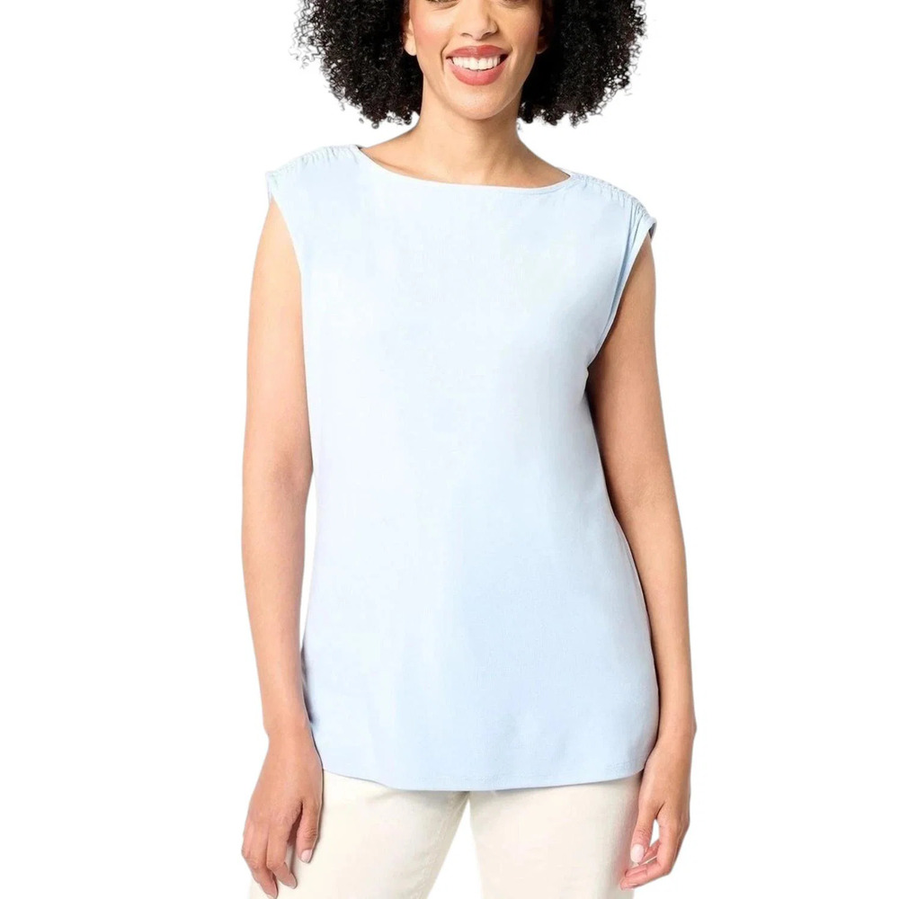 BEAUTIFUL by Lawrence Zarian Women's Refined Knit Shoulder TranqBlue - Regular